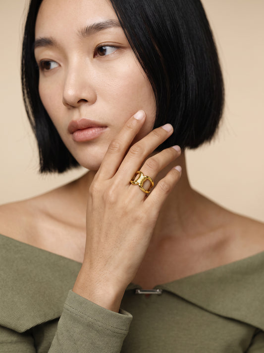 IXIA by GIVA Little Treat Gold Plated Ring (Size 14)