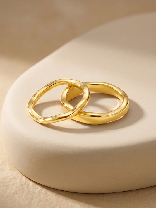 IXIA by GIVA Good Ones Gold Plated Ring (Size 15)