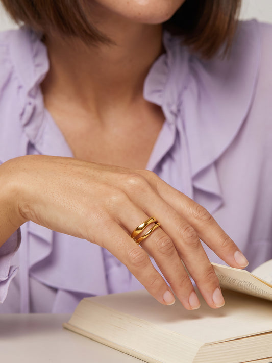 IXIA by GIVA Good Ones Gold Plated Ring (Size 15)