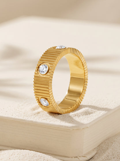IXIA by GIVA Daily Dose Gold Plated Ring (Size 14)