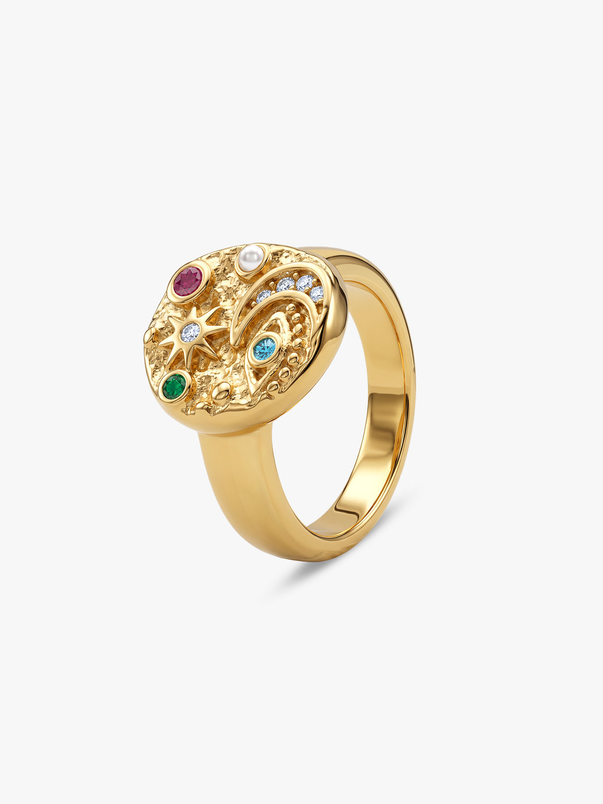 IXIA BY GIVA Eye Spy Gold Plated Ring (Size 12)