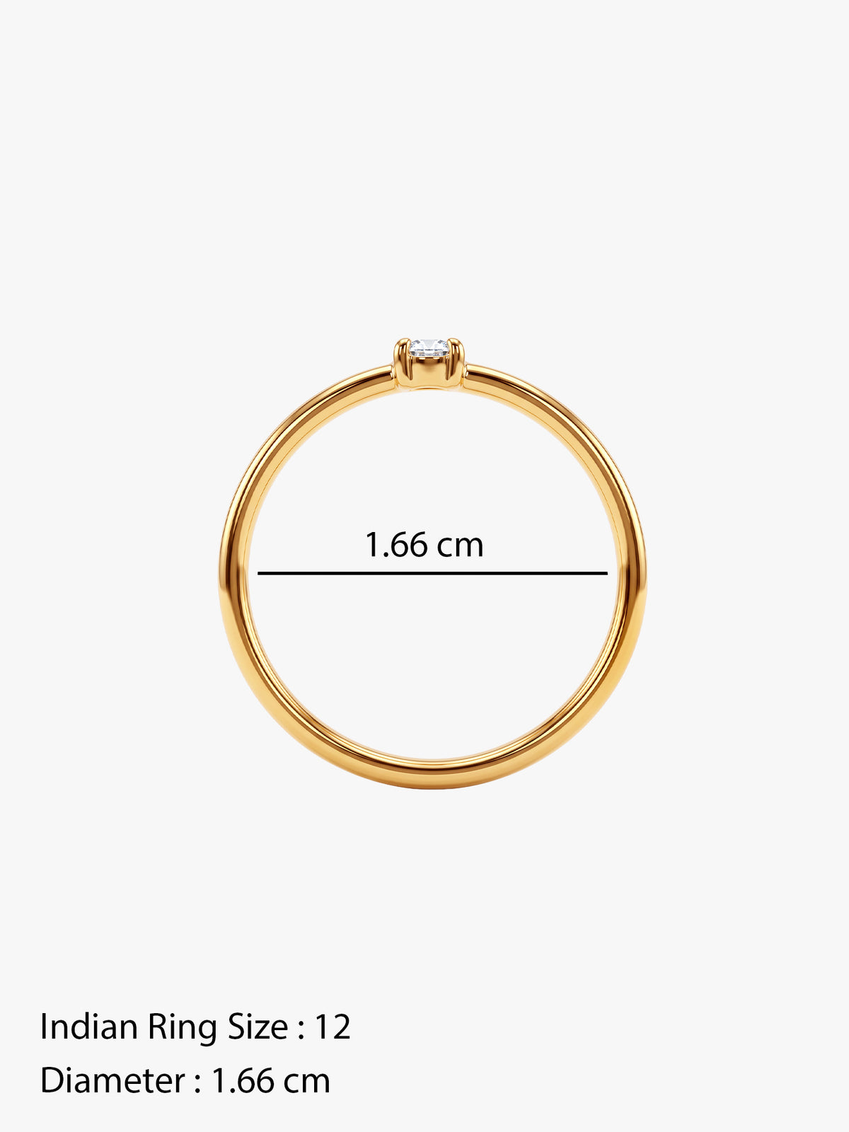 IXIA BY GIVA Shine Solo Gold Plated Ring (Size 12)