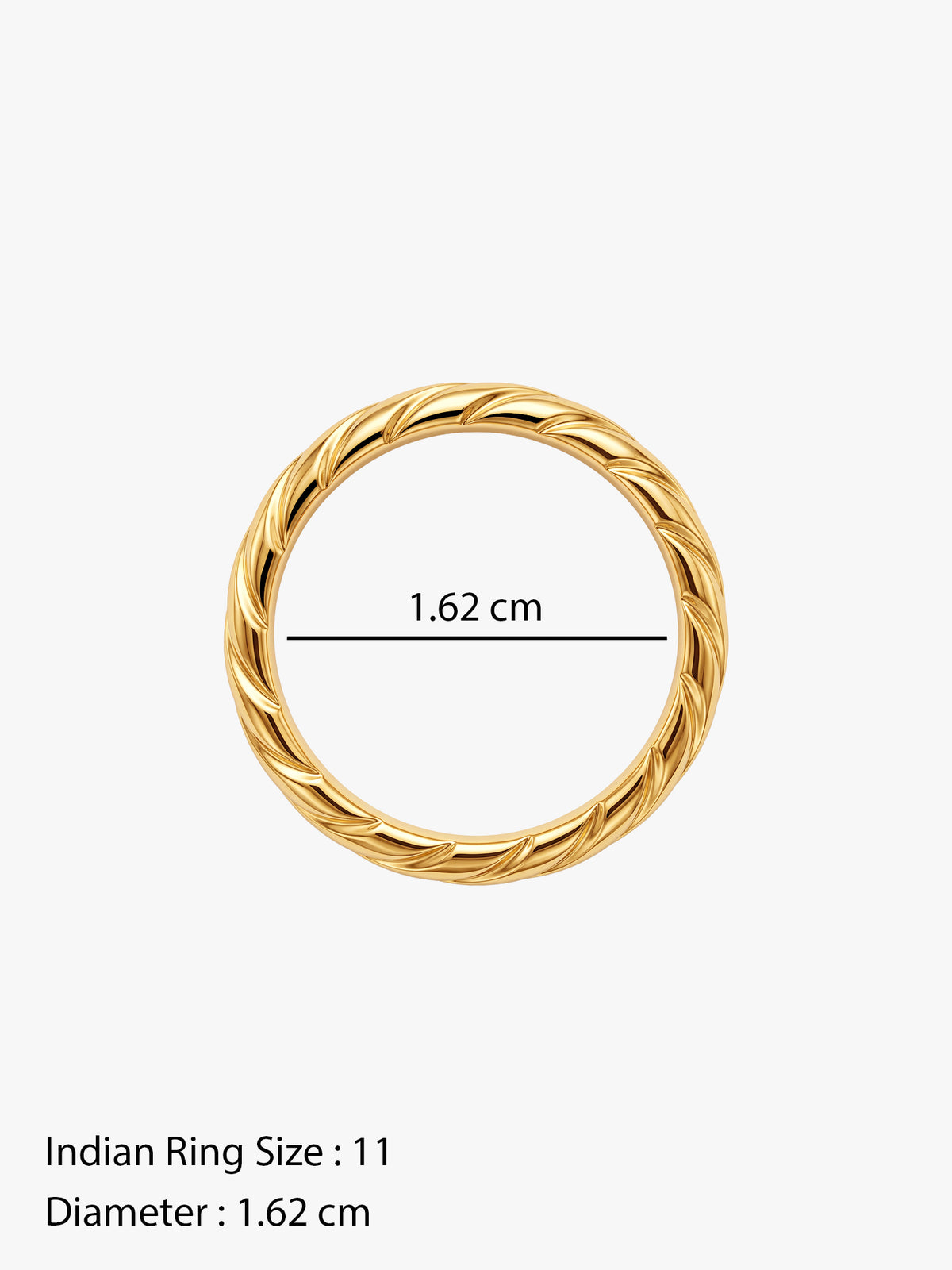 IXIA BY GIVA Twist Mode Gold Plated Ring (Size 11)