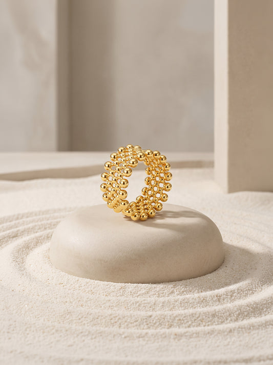IXIA BY GIVA Criss Cross Gold Plated Ring (Size 11)