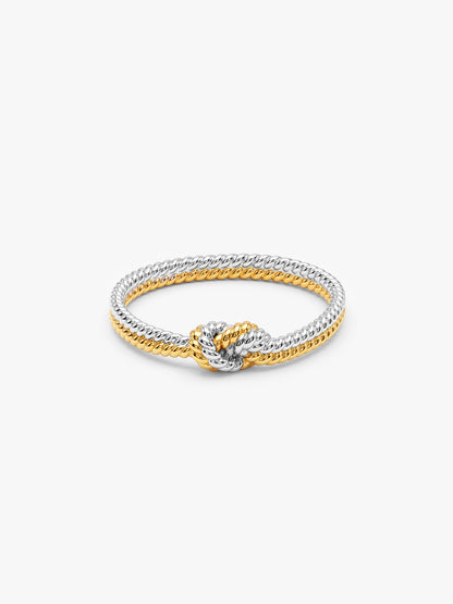 IXIA BY GIVA Knot Alone Dual Tone Ring (Size 12)