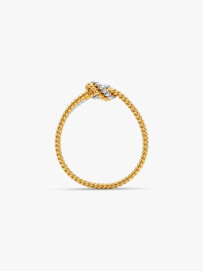 IXIA BY GIVA Knot Alone Dual Tone Ring (Size 12)