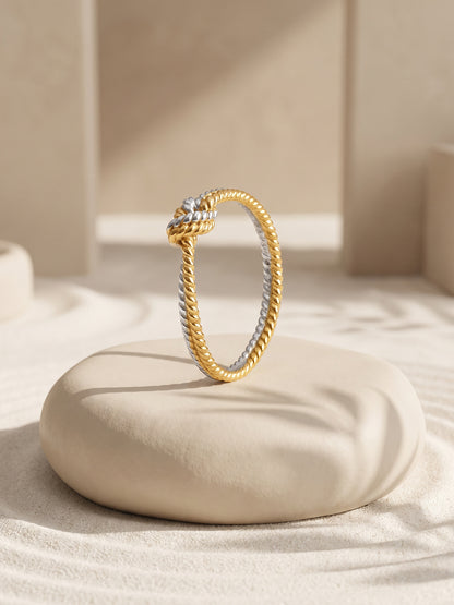 IXIA BY GIVA Knot Alone Dual Tone Ring (Size 12)