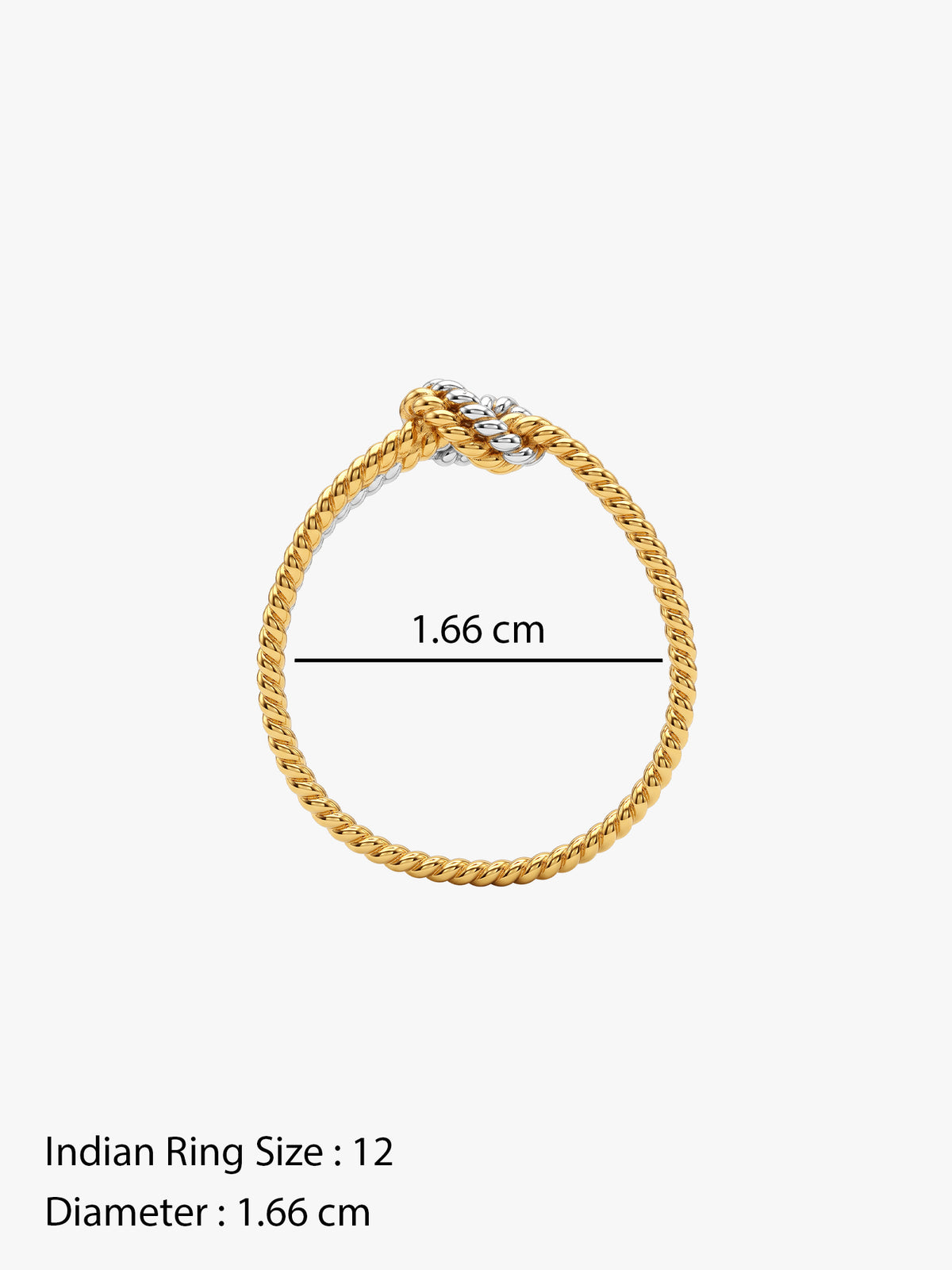 IXIA BY GIVA Knot Alone Dual Tone Ring (Size 12)