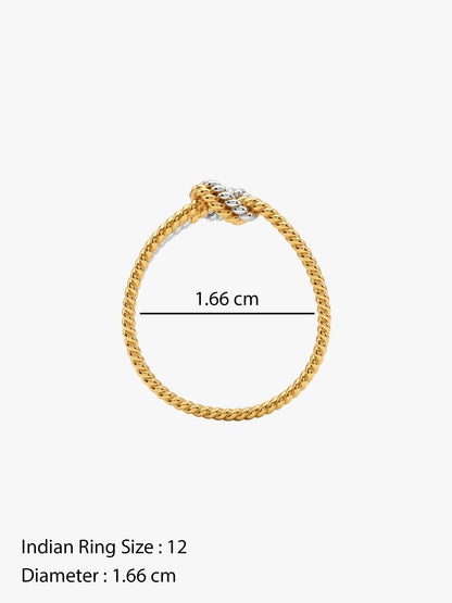 IXIA BY GIVA Knot Alone Dual Tone Ring (Size 12)