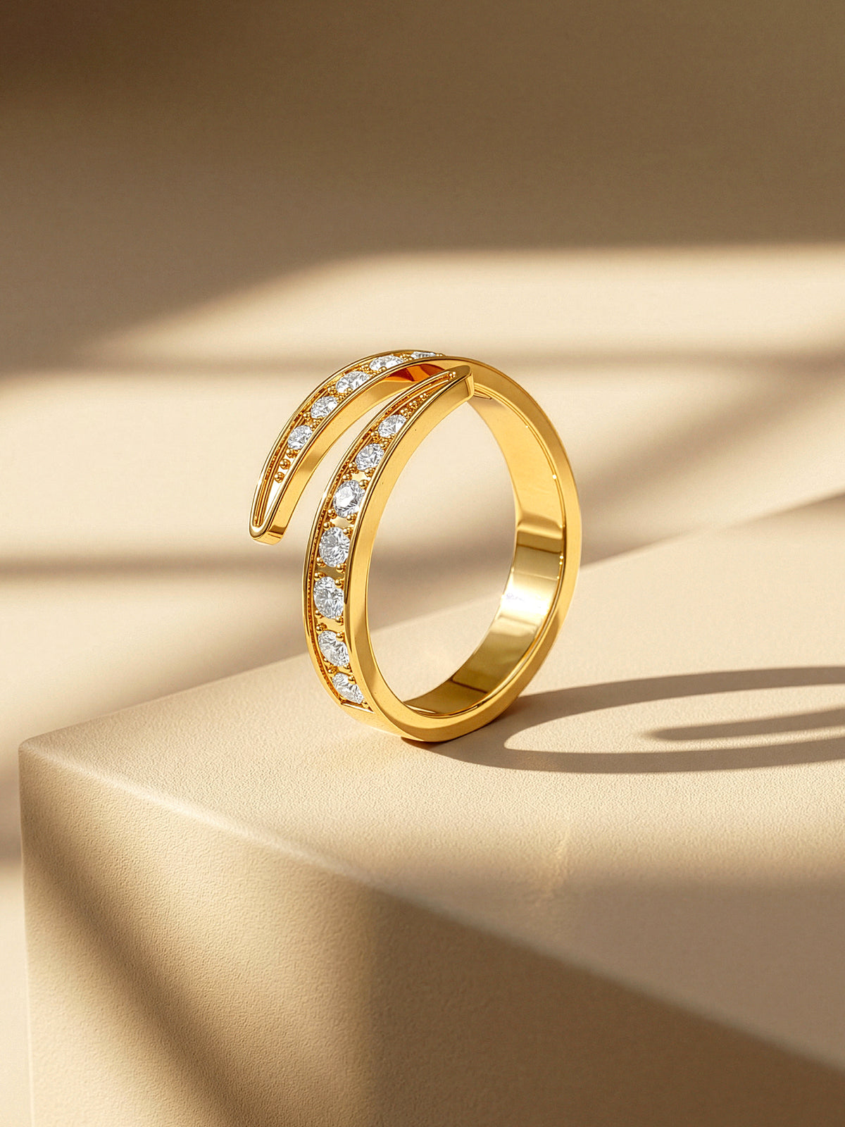 IXIA by GIVA Classic Edit Gold Plated Ring (Size 14)