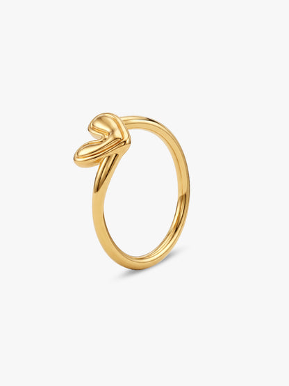 IXIA BY GIVA Heart Puff Gold Plated Ring (Size 12)