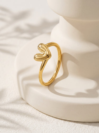 IXIA BY GIVA Heart Puff Gold Plated Ring (Size 12)