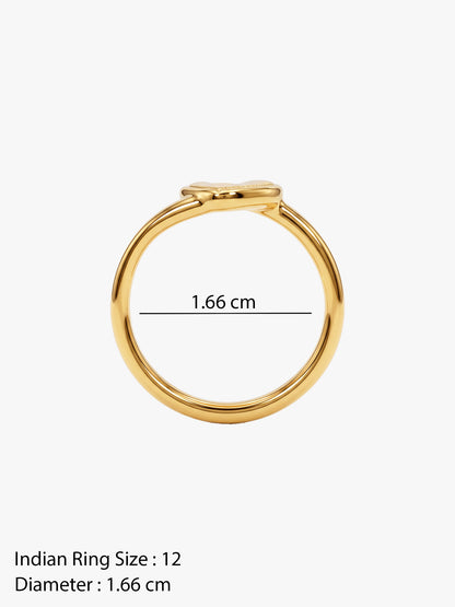 IXIA BY GIVA Heart Puff Gold Plated Ring (Size 12)