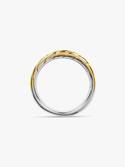 IXIA By GIVA Mix Me Knot Dual Tone Cocktail Ring (Size 12)
