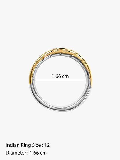 IXIA By GIVA Mix Me Knot Dual Tone Cocktail Ring (Size 12)