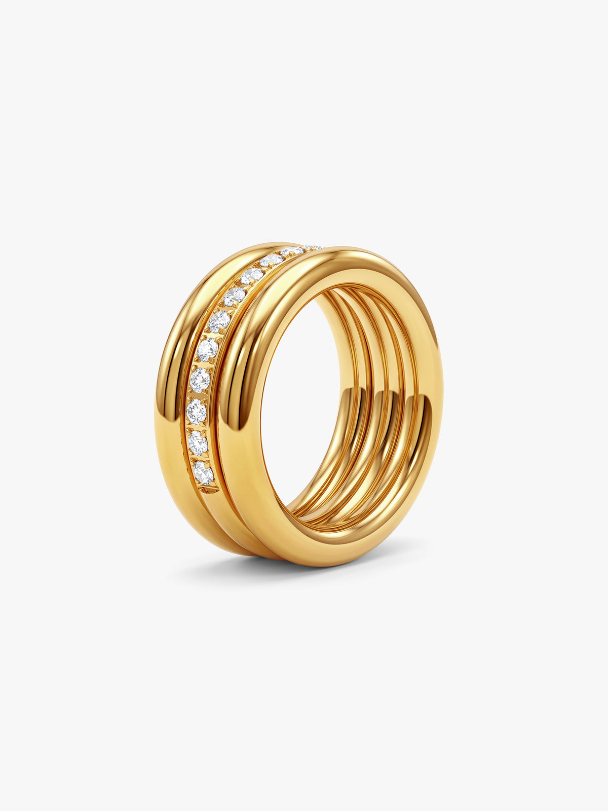 IXIA BY GIVA Triple Take Gold Plated Ring (Size 15)