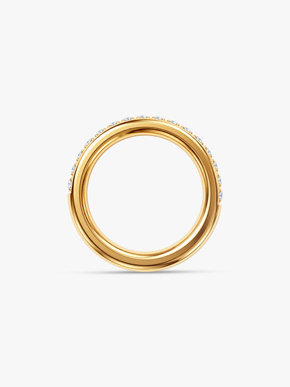 IXIA BY GIVA Triple Take Gold Plated Ring (Size 15)