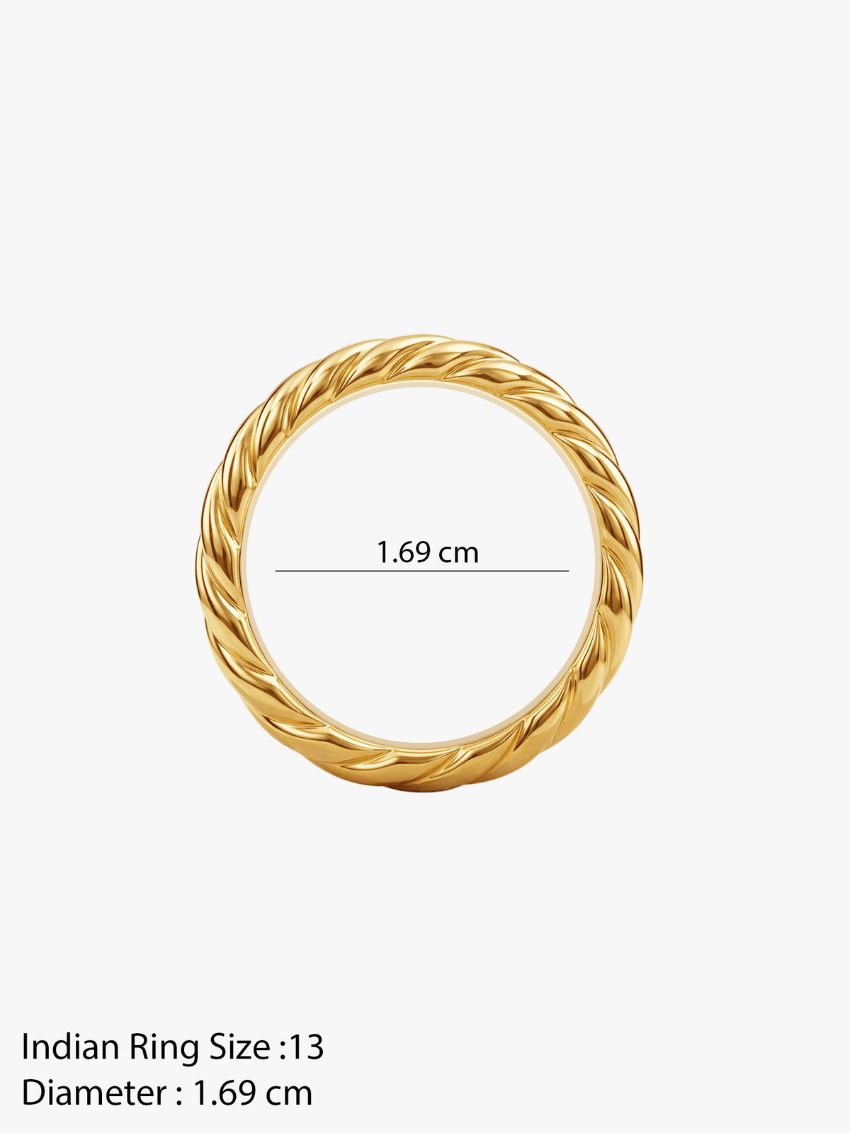 IXIA by GIVA Twist Ending Gold Plated Ring (Size 13)