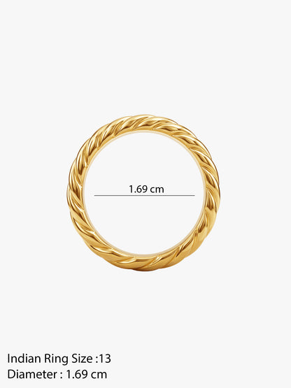 IXIA by GIVA Twist Ending Gold Plated Ring (Size 13)