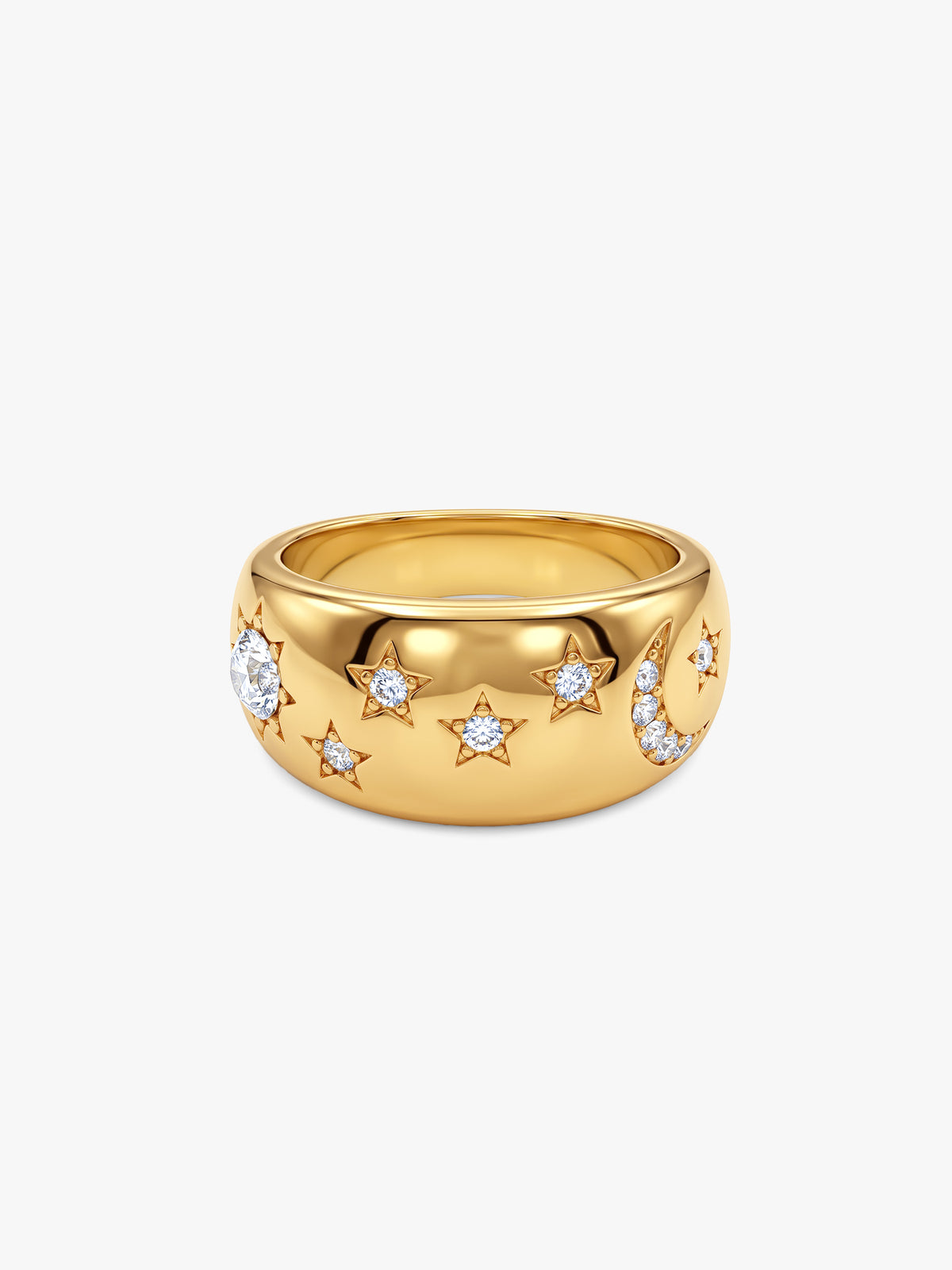 IXIA BY GIVA Cosmosis Gold Plated Ring (Size 14)