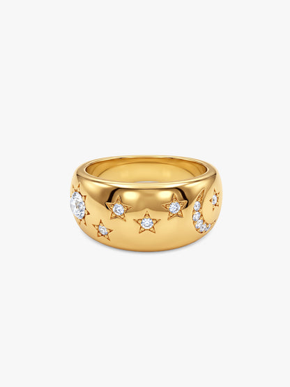 IXIA BY GIVA Cosmosis Gold Plated Ring (Size 14)