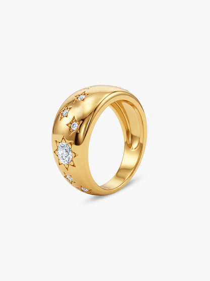 IXIA BY GIVA Cosmosis Gold Plated Ring (Size 14)
