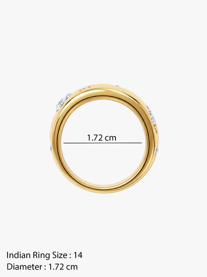 IXIA BY GIVA Cosmosis Gold Plated Ring (Size 14)