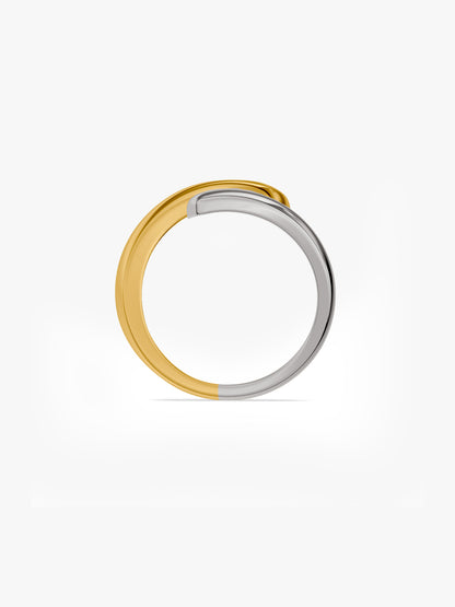 Twisted Link Up Dual Tone Ring (Size 14)