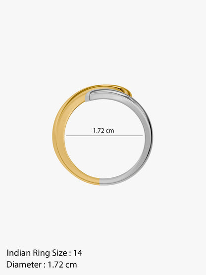 OnnMe by GIVA Twisted Link Up Dual Tone Ring (Size 14)