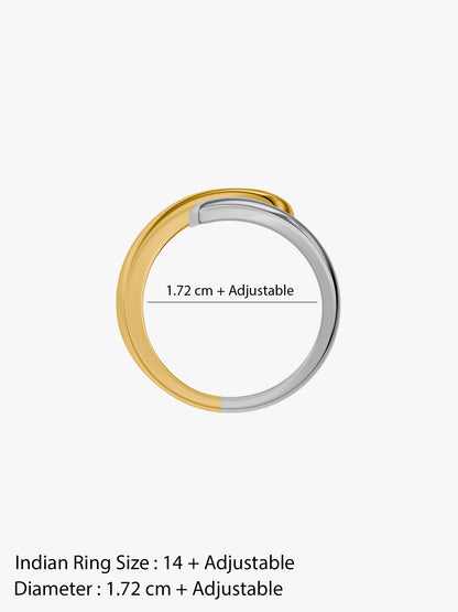 Twisted Link Up Dual Tone Ring (Size 14)
