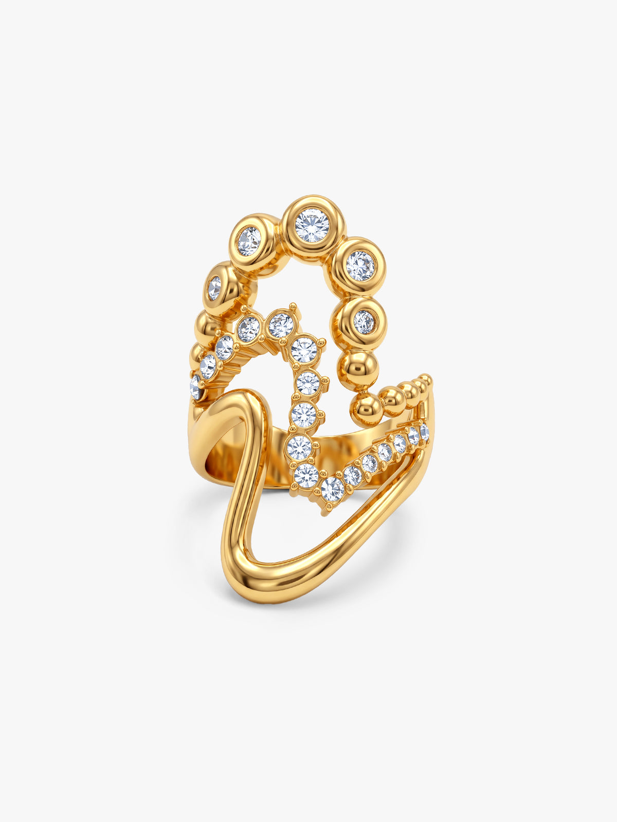 IXIA BY GIVA Glitter Maxing Gold Plated Ring (Size 15)