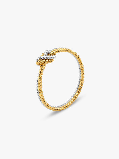 IXIA BY GIVA Knot Alone Dual Tone Ring (Size 14)