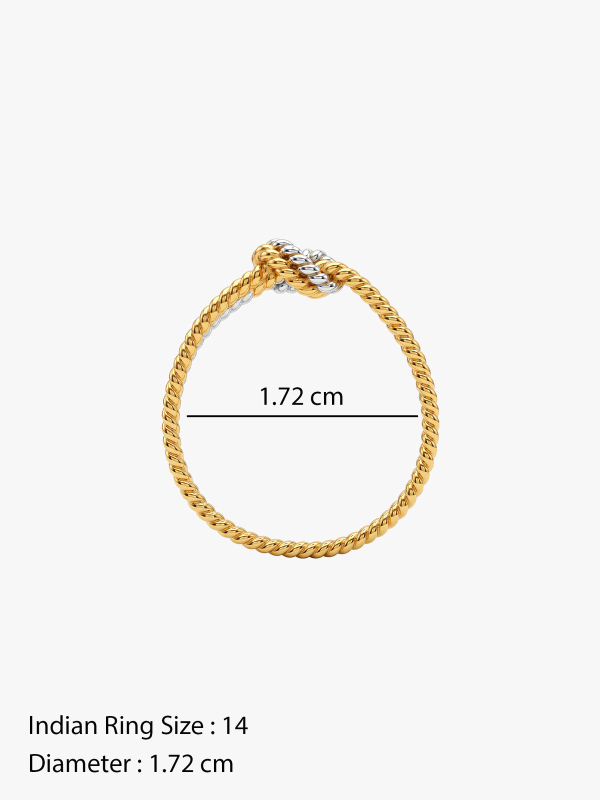 IXIA BY GIVA Knot Alone Dual Tone Ring (Size 14)