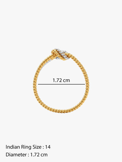 IXIA BY GIVA Knot Alone Dual Tone Ring (Size 14)