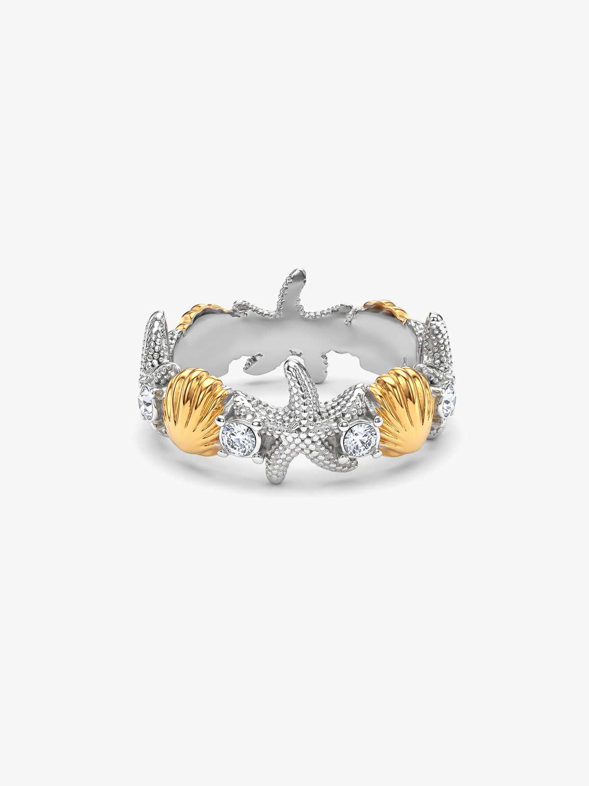 IXIA BY GIVA Tale Of Two Beaches Dual Tone Ring (Size 15)