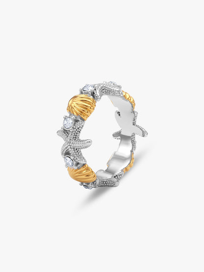 IXIA BY GIVA Tale Of Two Beaches Dual Tone Ring (Size 15)