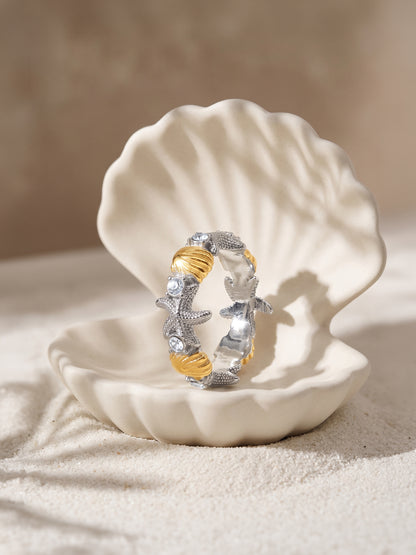 IXIA BY GIVA Tale Of Two Beaches Dual Tone Ring (Size 15)