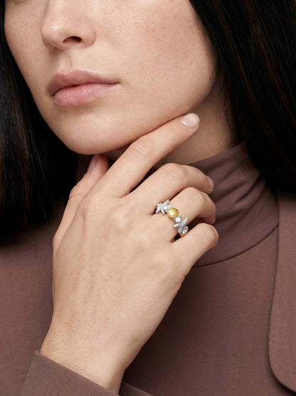 IXIA BY GIVA Tale Of Two Beaches Dual Tone Ring (Size 15)