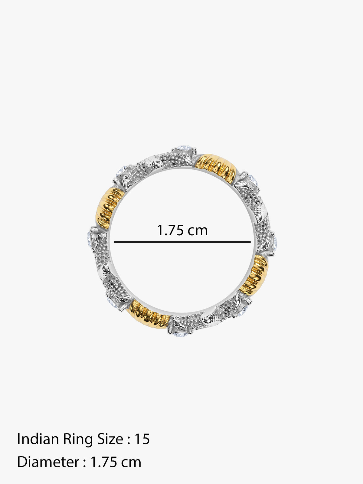 IXIA BY GIVA Tale Of Two Beaches Dual Tone Ring (Size 15)