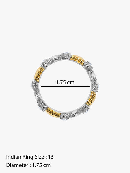 IXIA BY GIVA Tale Of Two Beaches Dual Tone Ring (Size 15)