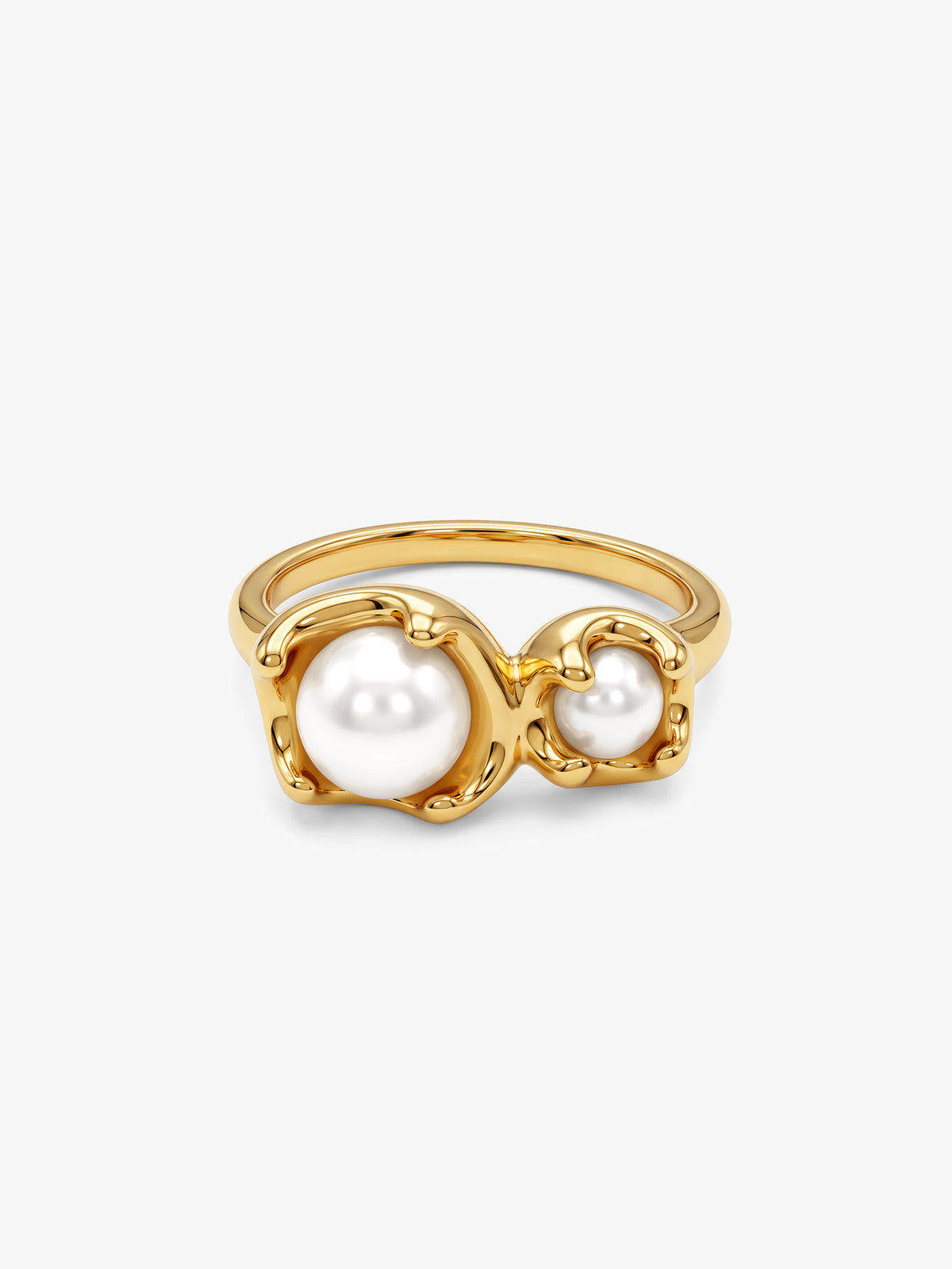 IXIA BY GIVA Pearl Mate Gold Plated Ring (Size 14)