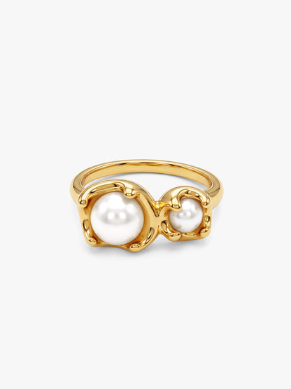 IXIA BY GIVA Pearl Mate Gold Plated Ring (Size 14)