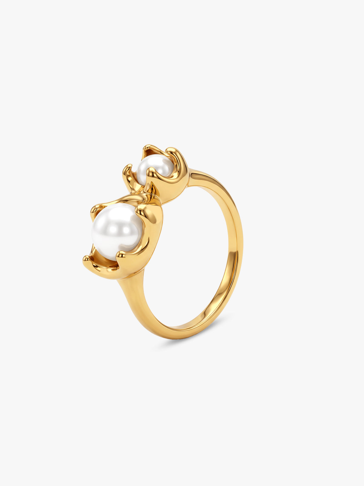 IXIA BY GIVA Pearl Mate Gold Plated Ring (Size 14)