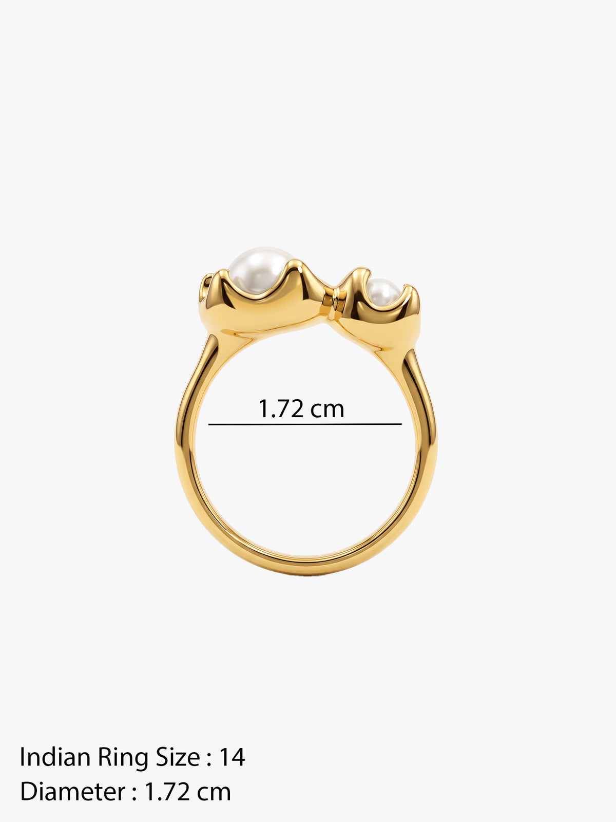 IXIA BY GIVA Pearl Mate Gold Plated Ring (Size 14)
