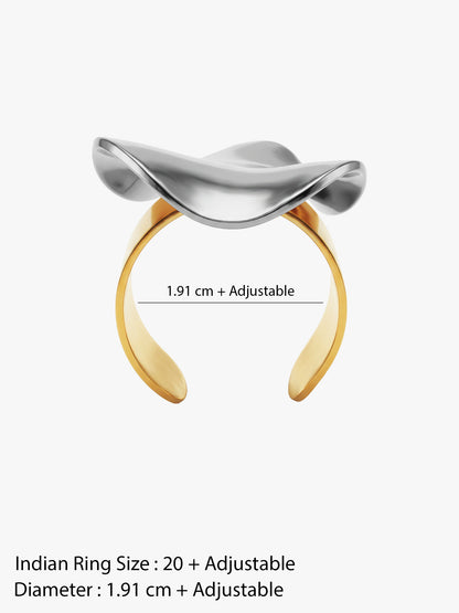 Molten Split Energy Dual Tone Ring (Size 20)