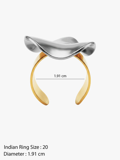 OnnMe by GIVA Molten Split Energy Dual Tone Ring (Size 20)