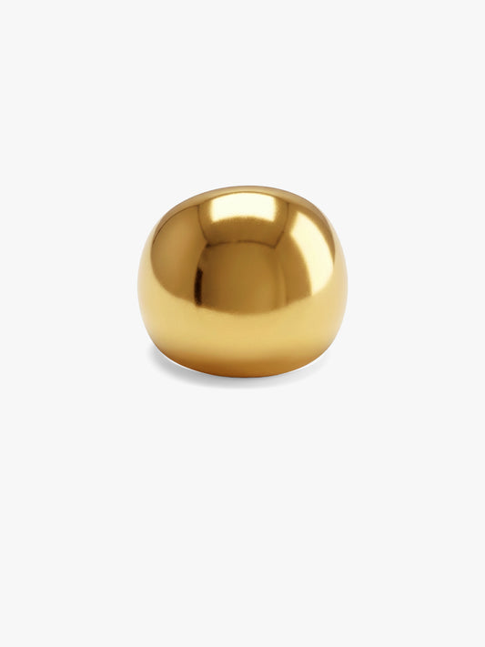 Molten Blob Bold Gold Plated Ring (Size 14)