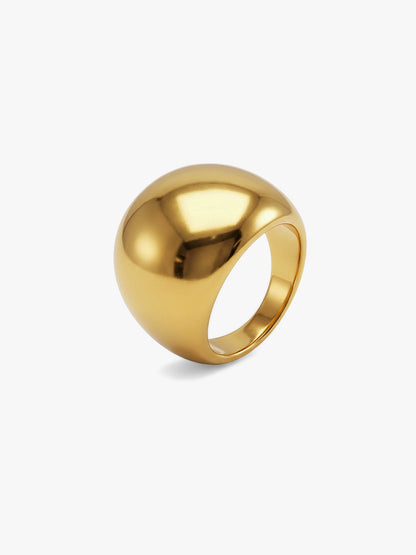 Molten Blob Bold Gold Plated Ring (Size 14)