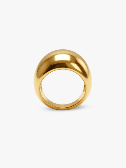 Molten Blob Bold Gold Plated Ring (Size 14)