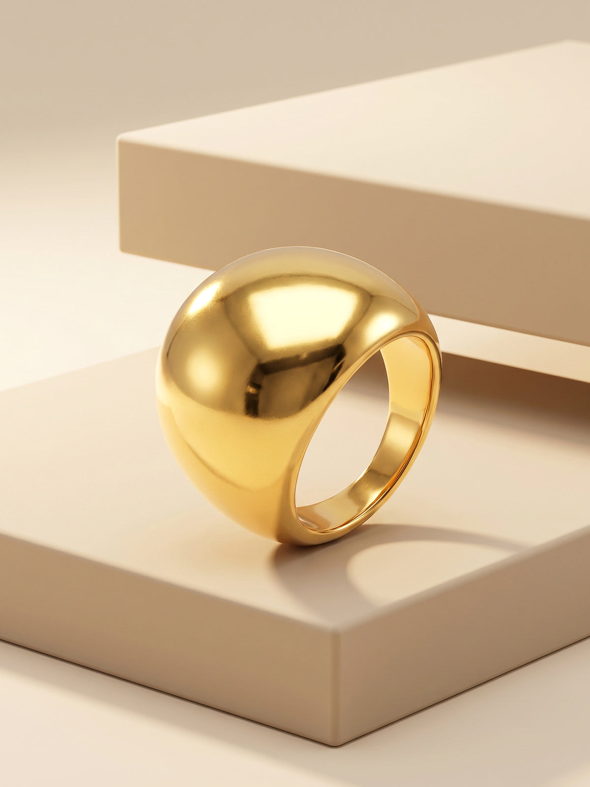 IXIA by GIVA Molten Blob Bold Gold Plated Ring (Size 14)